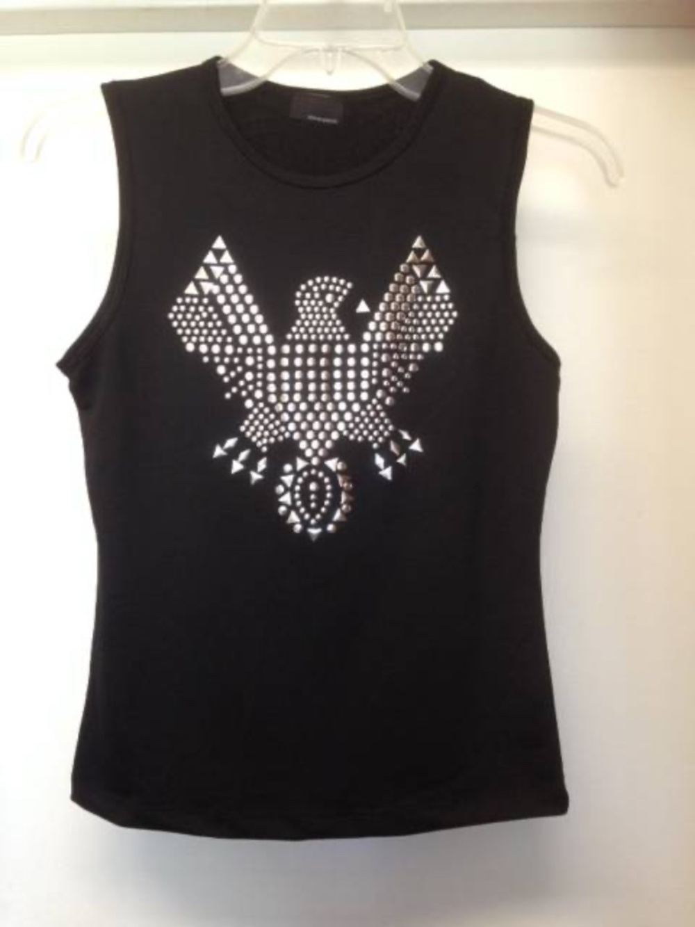 Sans Souci Black Top w Silver Studded Eagle